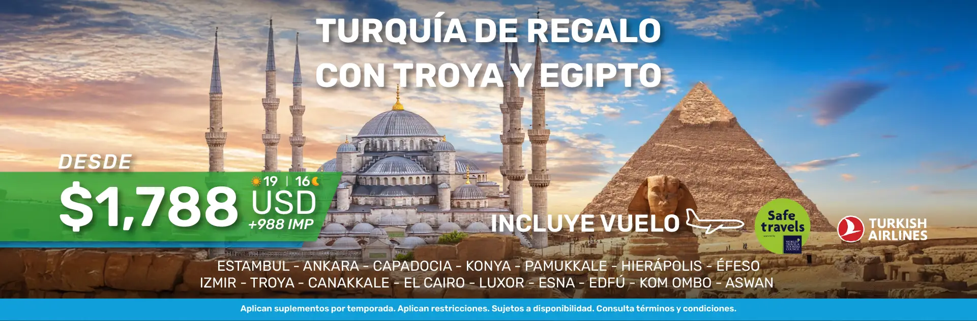 TURQUIA CON TROYA Y EGIPTO CON CRUCERO 